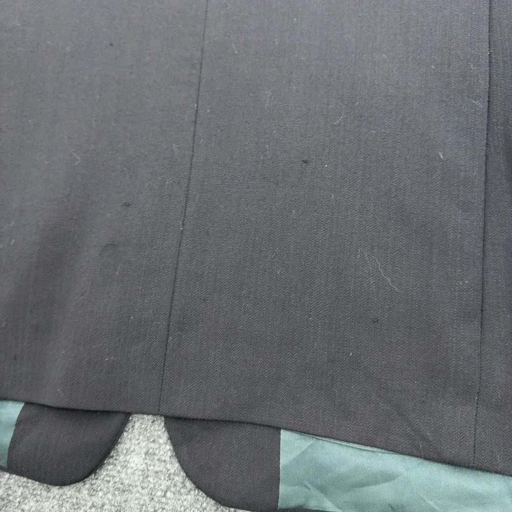 Vintage Monsieur Givenchy Blazer Mens 42 Black Wool Herringbone Two Button